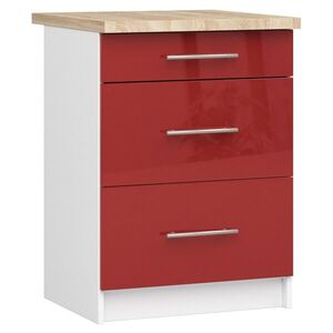 Kuchynská skrinka Olivie S 60 cm 3S bielo-červená vyobraziť