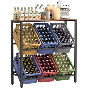 Kuchynský regál na prepravky Jogin 105, 4 cm čierny/hnedý vyobraziť