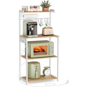 Kuchynský regál s napájacou stanicou Vasagle Berry 60 cm biely/dub zlatý vyobraziť