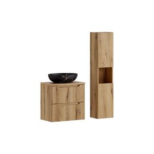 Kúpeľňová zostava Nova Mona s doskou, umývadlom a skrinkami 60 cm dub coast evoke vyobraziť