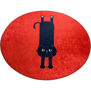 Kúpeľňový koberec KITTY 100 cm červený vyobraziť