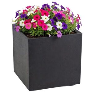 Kvetináč na kolieskach BETONIQUE 40x40 cm betón čierny vyobraziť
