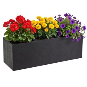Kvetináč na kolieskach BETONIQUE 90x30 cm čierny vyobraziť