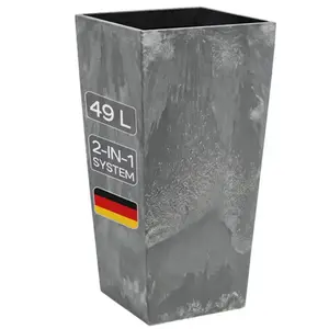 Kvetináč s vkladom Concreto 49 L sivý vyobraziť
