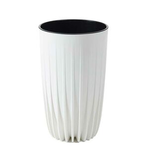 Kvetináč STRIPPED Eco 25x42 cm biely vyobraziť