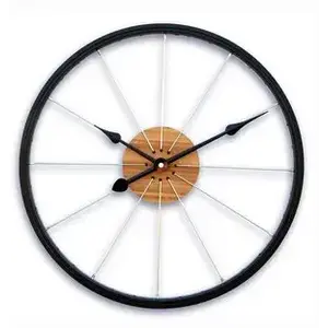 Nástenné hodiny Bicykel 42 cm čierne/hnedé vyobraziť