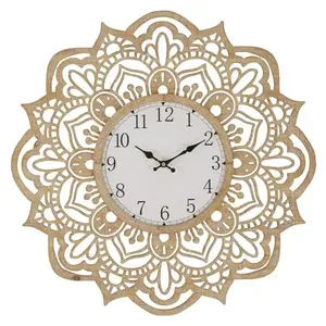 Nástenné hodiny Carving 60 cm hnedé vyobraziť