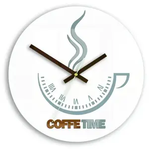 Nástenné hodiny Coffe Time biele vyobraziť