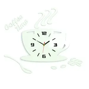 Nástenné hodiny Coffee biele vyobraziť