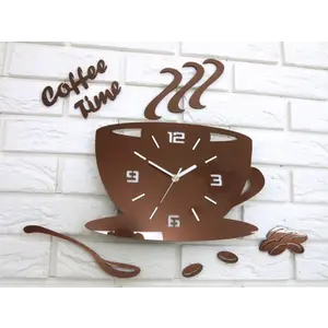 Nástenné hodiny Coffee hnedá vyobraziť