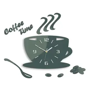 Nástenné hodiny Coffee šedé vyobraziť