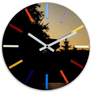 Nástenné hodiny Colorfull 32 cm čierne/farebné vyobraziť