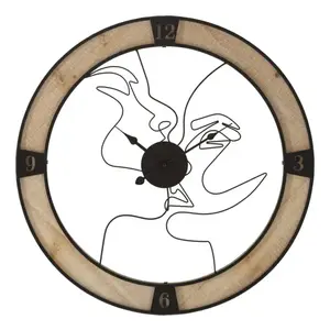 Nástenné hodiny Couple 60 cm čierne/hnedé vyobraziť