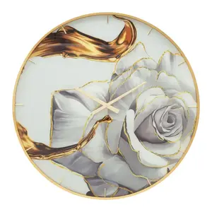 Nástenné hodiny Glass Rose 80 cm viacfarebné/zlaté vyobraziť