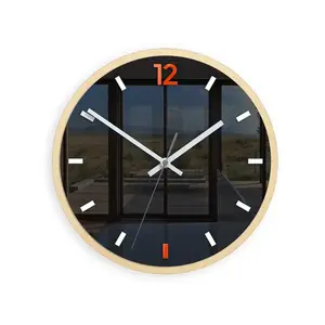 Nástenné hodiny Grafit 30 cm oranžové/čierne vyobraziť