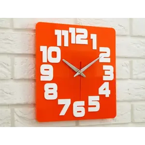 Nástenné hodiny Logic 30 cm biele/oranžové vyobraziť