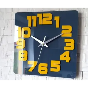Nástenné hodiny Logic 30 cm šedé/žlté vyobraziť