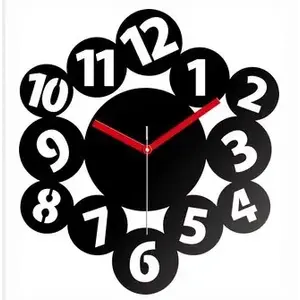 Nástenné hodiny Magic Number 30 cm čierne/červené vyobraziť