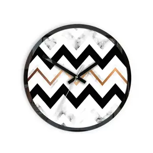 Nástenné hodiny Marble čiernobiele vyobraziť