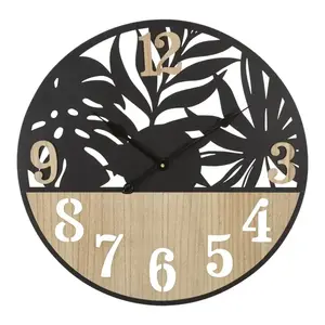 Nástenné hodiny Palm 60 cm hnedé/čierne vyobraziť