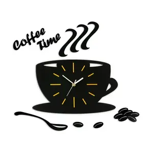 Nástenné hodiny Satin cup čierno-žlté vyobraziť