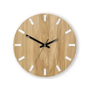 Nástenné hodiny Simple Oak hnedo-čierne vyobraziť