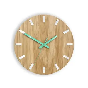 Nástenné hodiny Simple Oak hnedo-mätové vyobraziť