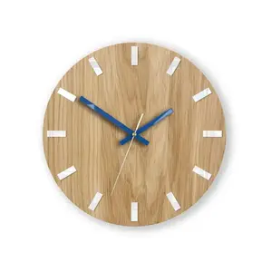 Nástenné hodiny Simple Oak hnedo-modré vyobraziť