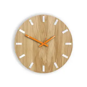 Nástenné hodiny Simple Oak hnedo-oranžové vyobraziť