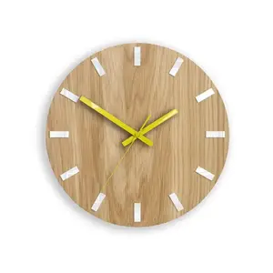Nástenné hodiny Simple Oak hnedo-žlté vyobraziť