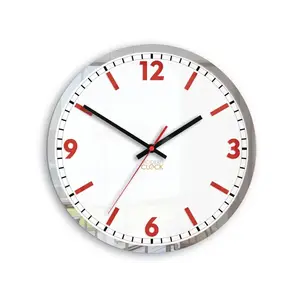 Nástenné hodiny solárne 30 cm červené vyobraziť