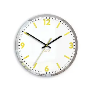 Nástenné hodiny solárne 30 cm žlté vyobraziť
