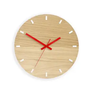 Nástenné hodiny Solo Wood hnedo-červené vyobraziť