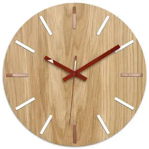 Nástěnné hodiny Wood Solo hnědé vyobraziť