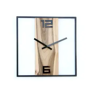 Nástenné hodiny Woody 33 cm orech/čierne vyobraziť