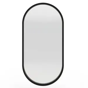 Nástenné zrkadlo Plico 90 cm z masívu čierne vyobraziť