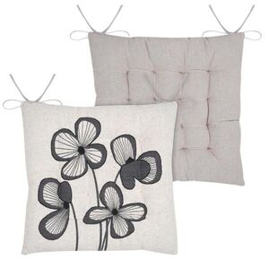 Obojstranný podsedák na stoličku Tilda 38x38 cm biely/sivý vyobraziť