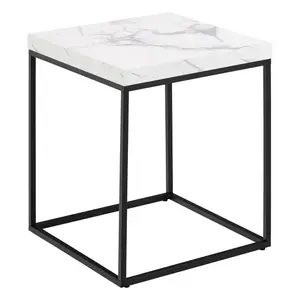 Odkladací stolík Barossa 40 cm biely mramor/čierny vyobraziť