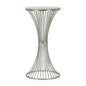 Odkladací stolík Funnel 40 cm strieborný/mramor vyobraziť