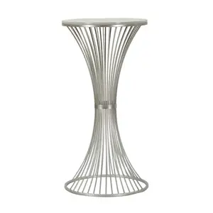 Odkladací stolík Funnel 50 cm strieborná/mramor vyobraziť