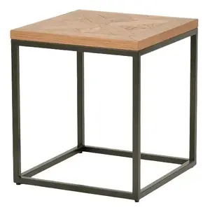 Odkladací stolík Indus 45 cm z masívu dub prírodný/grafit vyobraziť