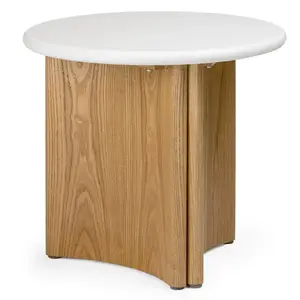 Odkladací stolík Marlo 50 cm krémový/dub prírodný vyobraziť