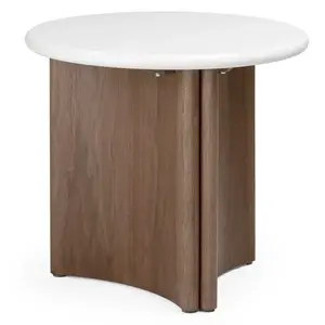 Odkladací stolík Marlo 50 cm krémový/orech vyobraziť