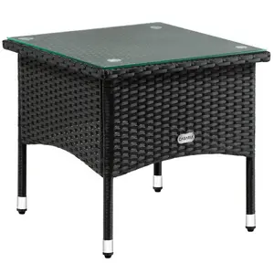 Odkladací stolík Muchi 50 cm polyratan čierny vyobraziť