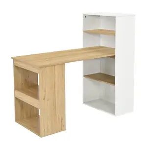 Písací stôl s nástavcom BB108 130 cm dub prírodný/biely vyobraziť