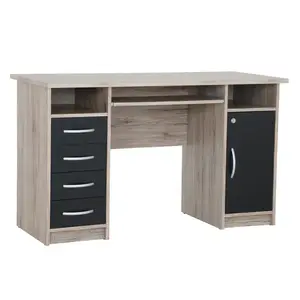 Písací stôl Wallis 126 cm dub San Remo/čierny vyobraziť