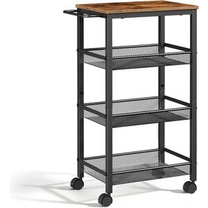 Pojazdný kuchynský vozík Vasagle Compi 75 cm hnedý/čierny vyobraziť