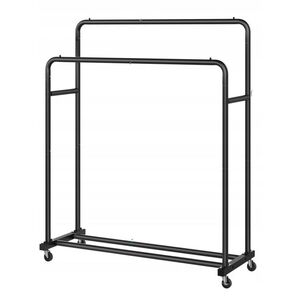 Pojazdný stojan na oblečenie Loki 110 cm čierny vyobraziť
