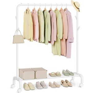 Pojazdný stojan na oblečenie Vron 102 cm biely vyobraziť