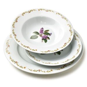 Porcelánová jedálenská súprava LEA Lilac 18 ks biela/fialová vyobraziť